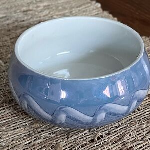 RARE KG Royal Gold Hand-Painted Translucent Blue China Decorative Bowl Small